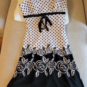 Party/Event floral black & white dress size 10